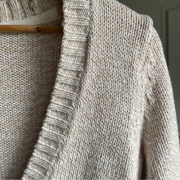 Eddie Bauer 100% cotton 3/4 sleeve oatmeal one button front cardigan size small - Picture 6 of 12
